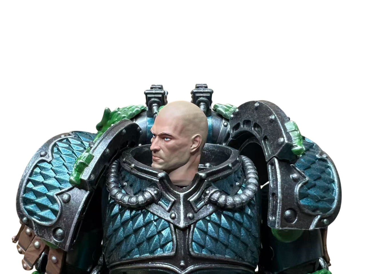 Warhammer 40K Alpha Legion Hydra Alpharius Head Sculpt | Hand-Painted Custom | for JOYTOY 1/18 & McFarlane 7‘" | Devcon’s Studio