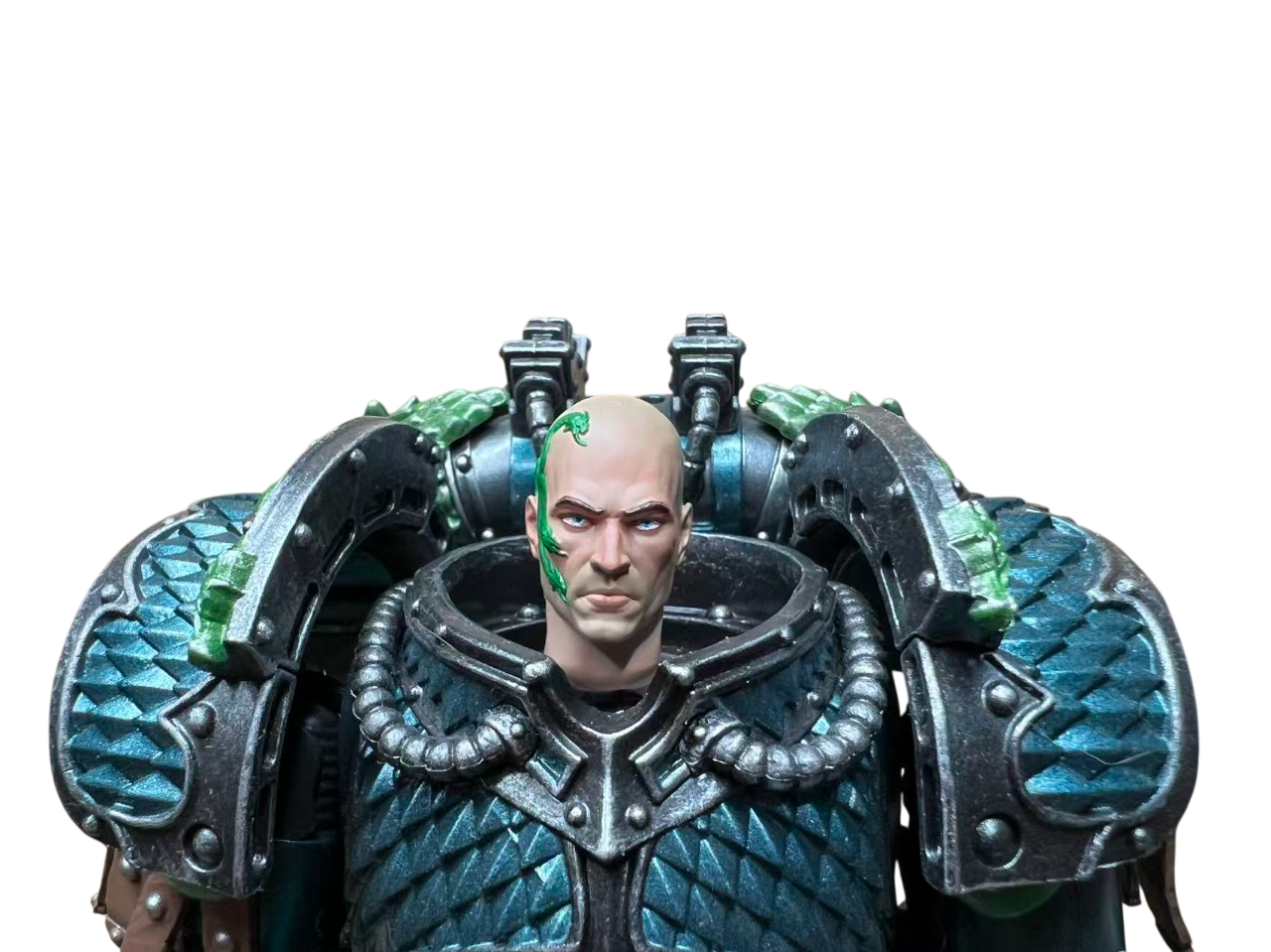 Warhammer 40K Alpha Legion Hydra Alpharius Head Sculpt | Hand-Painted Custom | for JOYTOY 1/18 & McFarlane 7‘" | Devcon’s Studio