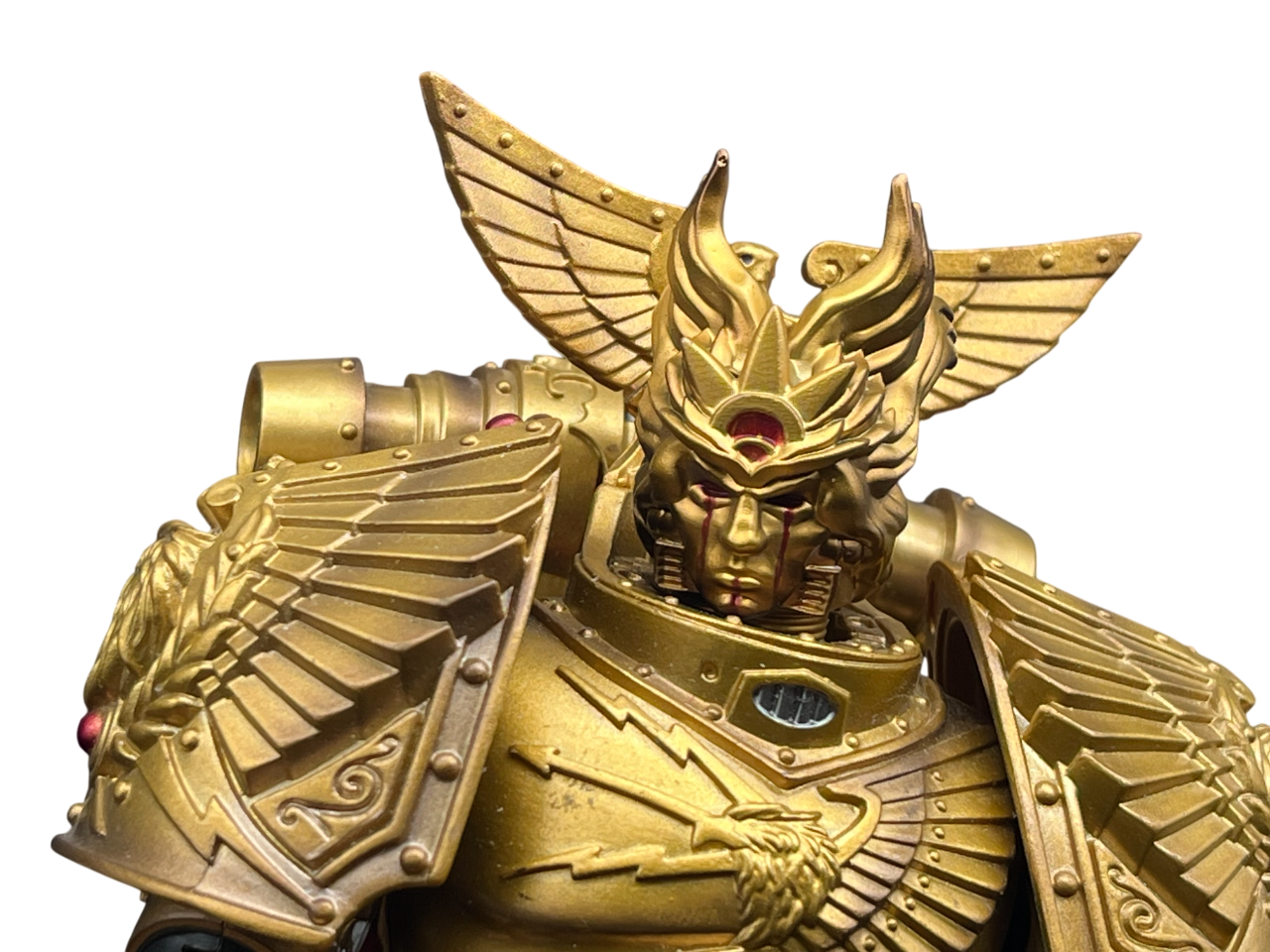 Warhammer 40K Sanguinius Helme | Hand-Painted Custom | for JOYTOY 1/18 & McFarlane 7‘" | Devcon's studio