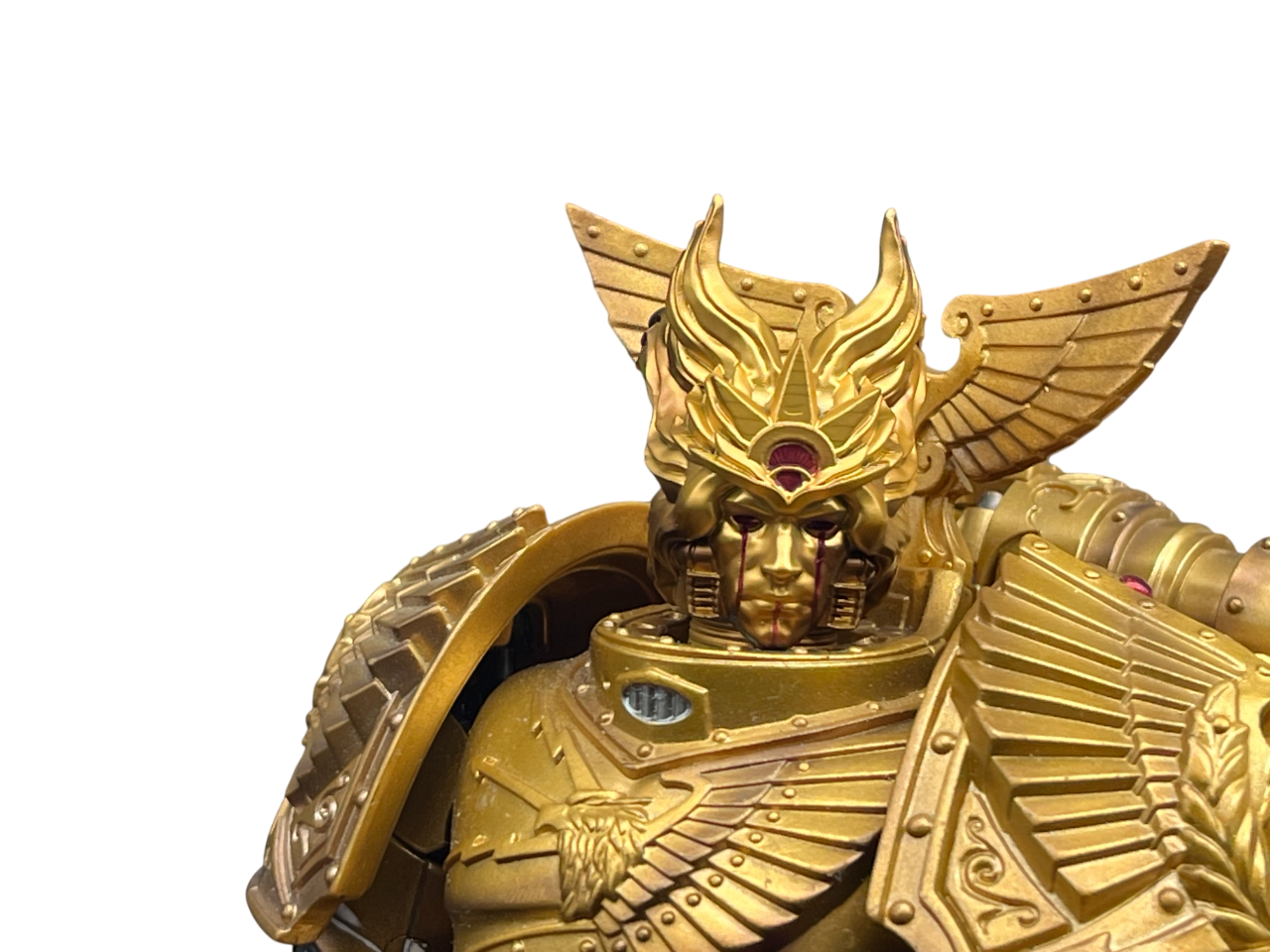 Warhammer 40K Sanguinius Helme | Hand-Painted Custom | for JOYTOY 1/18 & McFarlane 7‘" | Devcon's studio