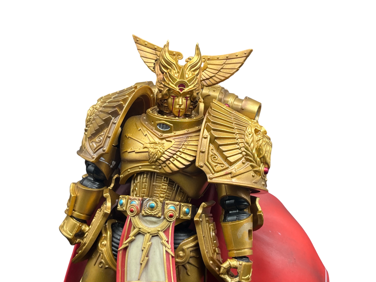 Warhammer 40K Sanguinius Helme | Hand-Painted Custom | for JOYTOY 1/18 & McFarlane 7‘" | Devcon's studio