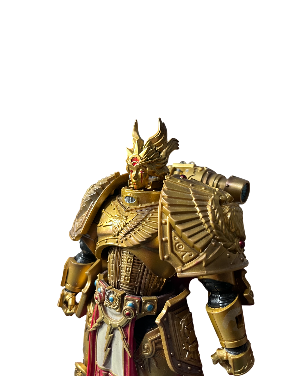 Warhammer 40K Sanguinius Helme | Hand-Painted Custom | for JOYTOY 1/18 & McFarlane 7‘" | Devcon's studio